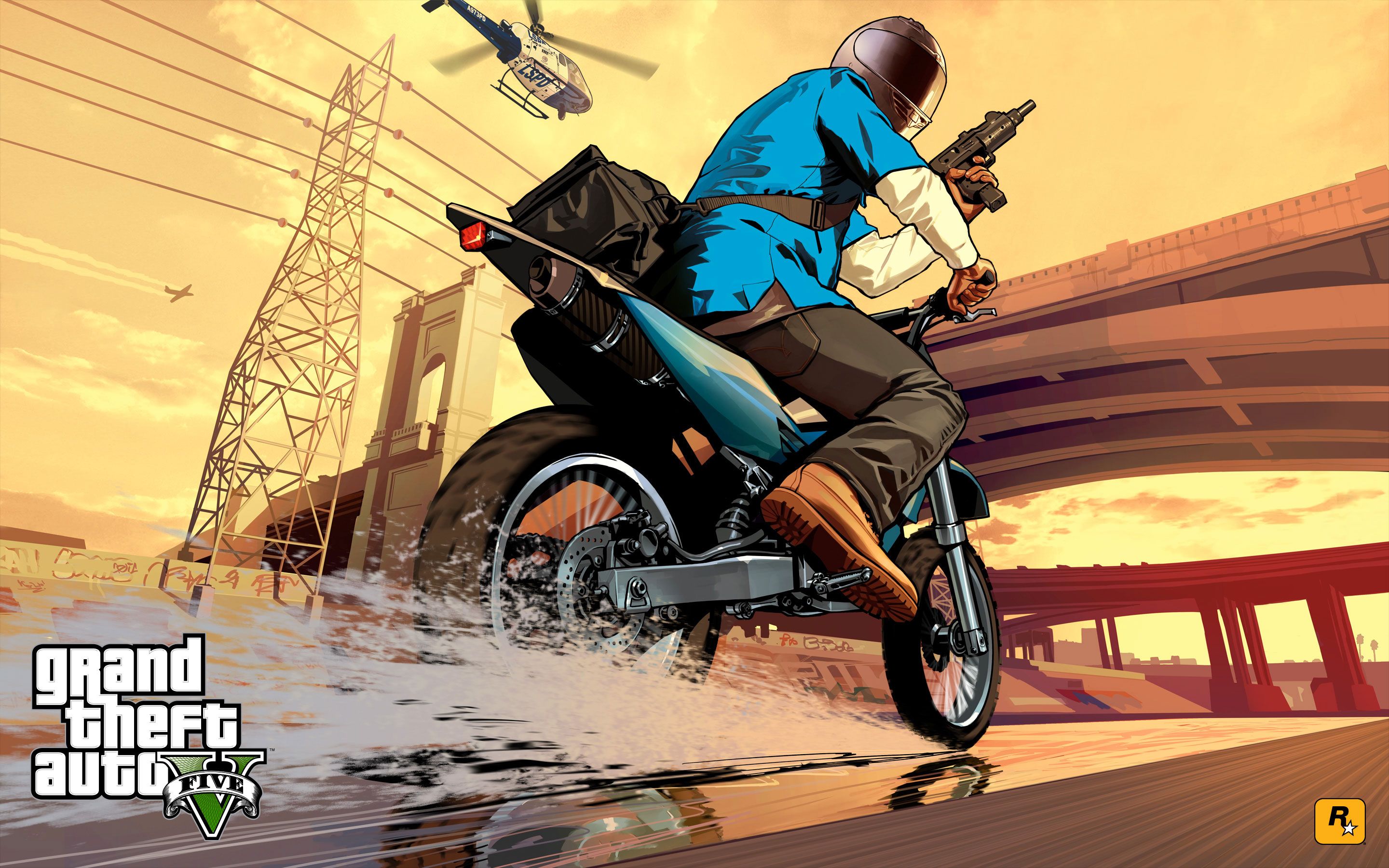GTA 5 personaggio in moto, 2880x1800 2K+, Laptop