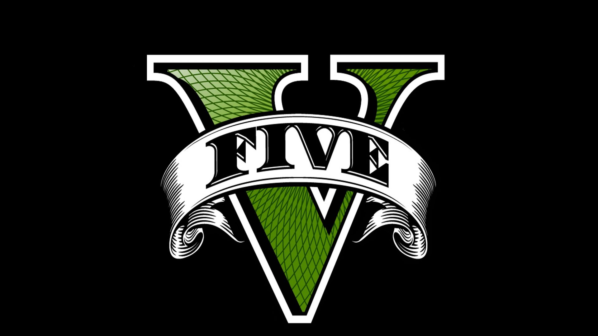 Logo GTA V verde nero, 1920x1080 1080p, Laptop