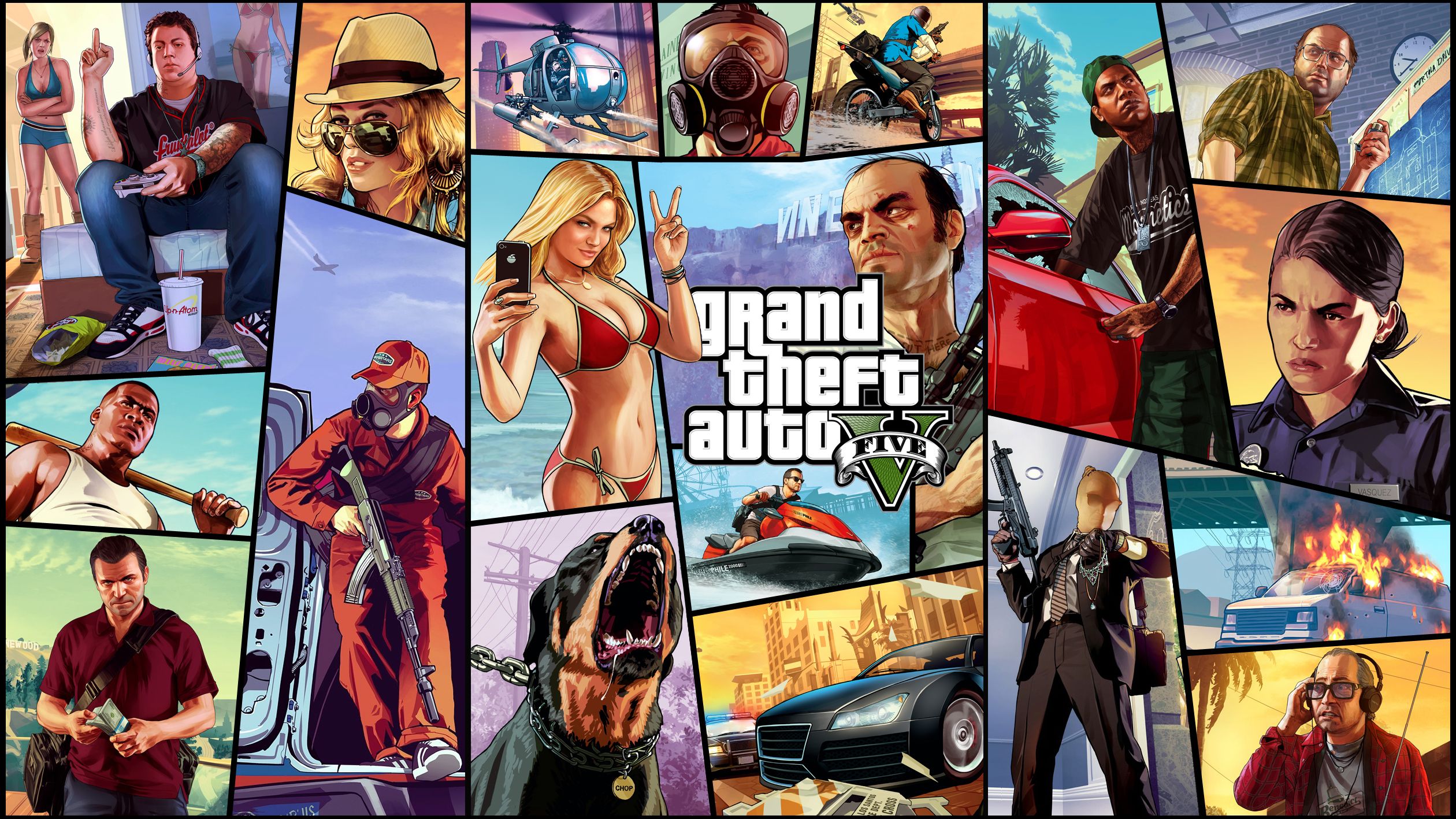 Poster personaggi GTA 5, 2520x1417 Hi-Res, Laptop