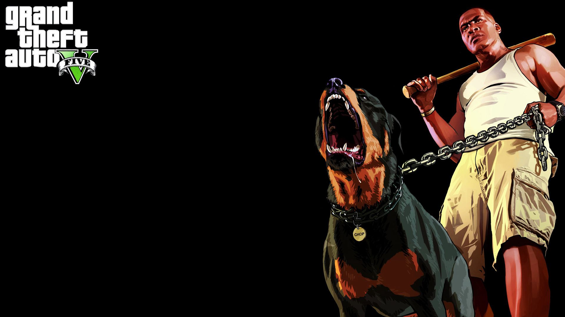 Franklin e Chop GTA V, 1920x1080 Full HD, Desktop