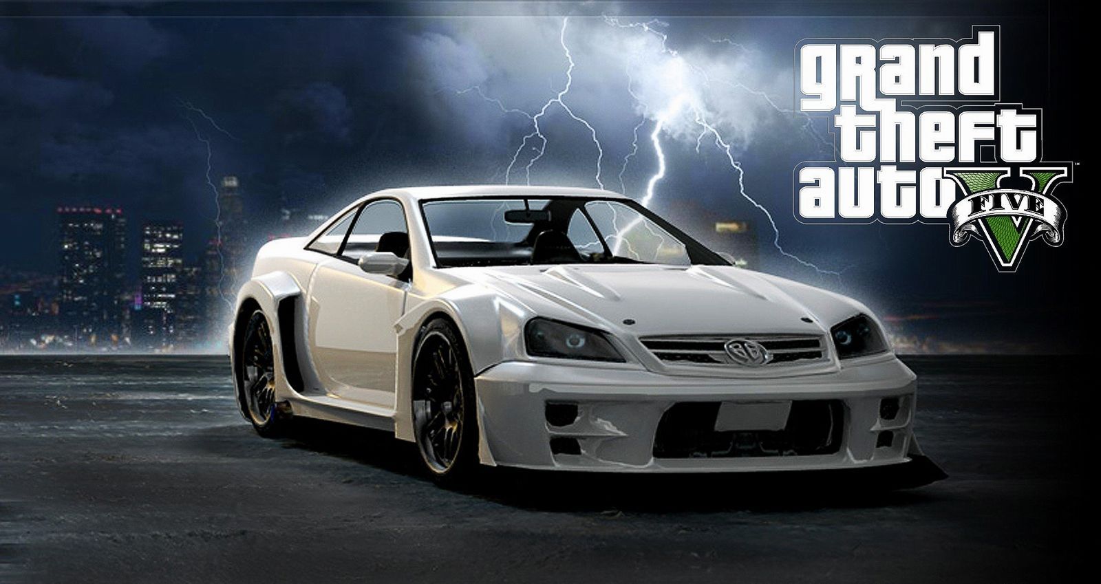 Auto sportiva bianca GTA 5, 1600x849 HD Ready, Desktop