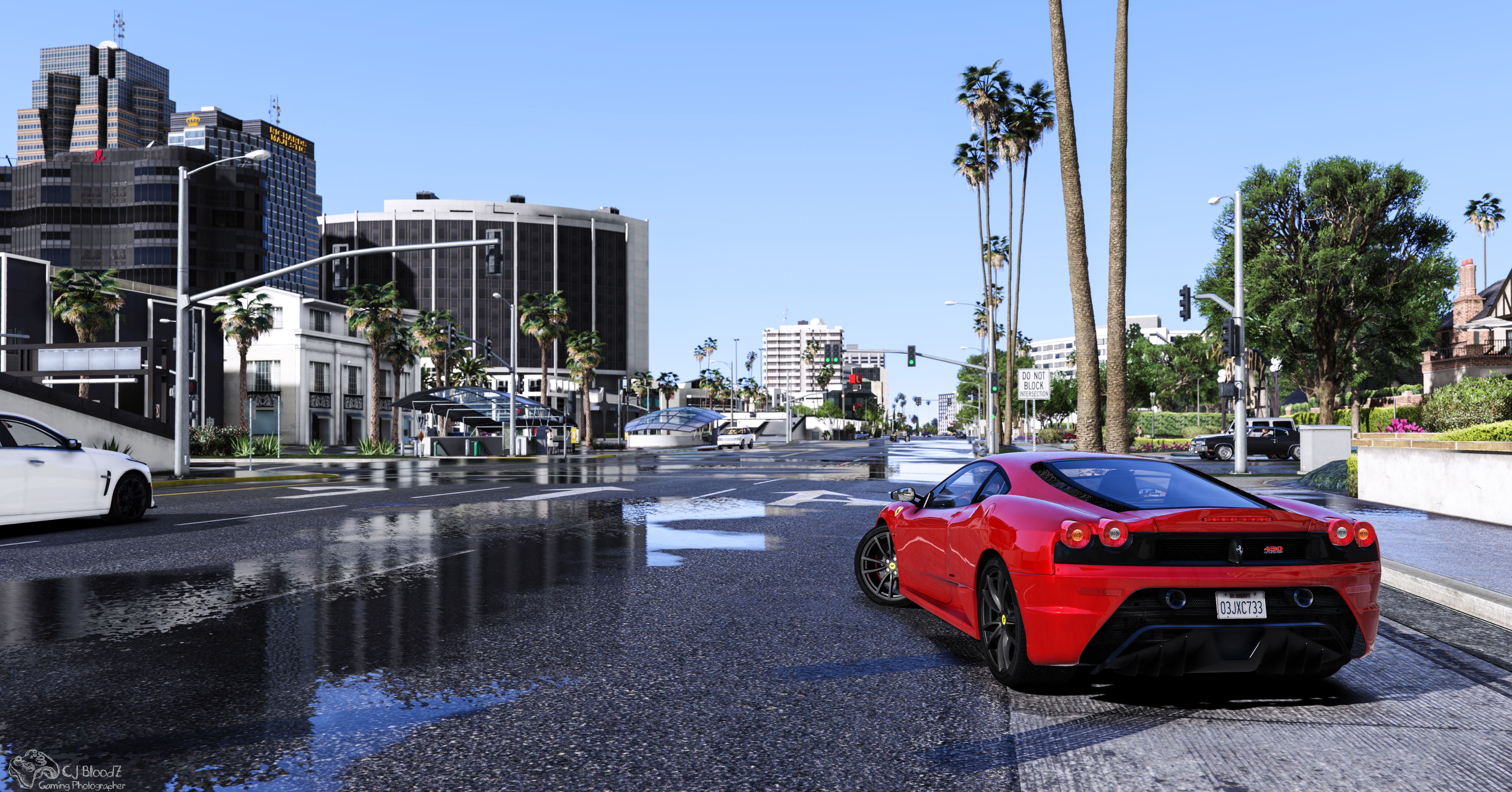 Auto rossa Ferrari GTA città, supercar italiana, 8176x4281 4K, Desktop 4K