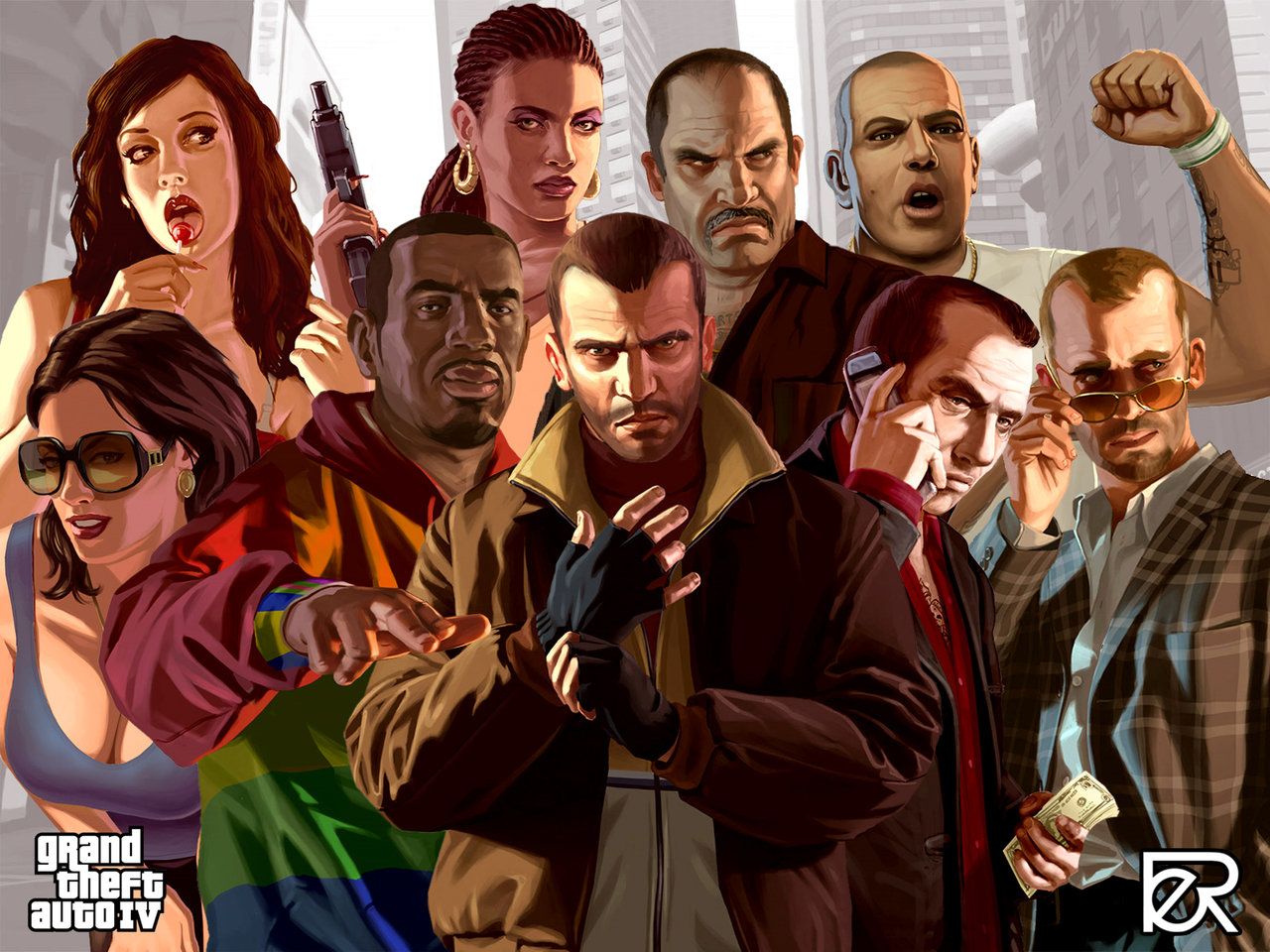 Personaggi Grand Theft Auto IV, open world, 1280x960 HD, Desktop