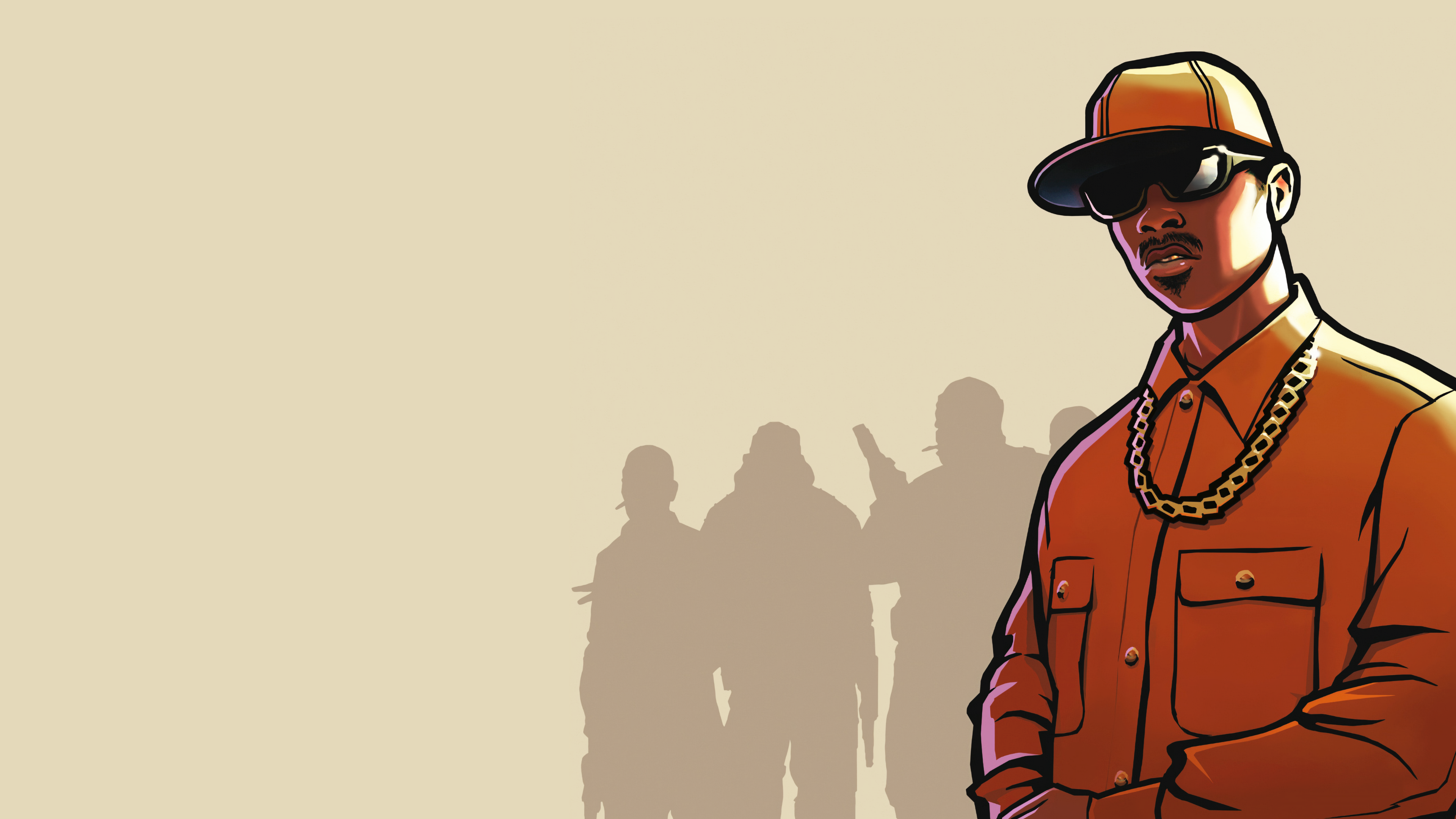 Personaggio GTA San Andreas arancione, Grand Theft Auto, 3840x2160 4K Ultra HD, Monitor 4K