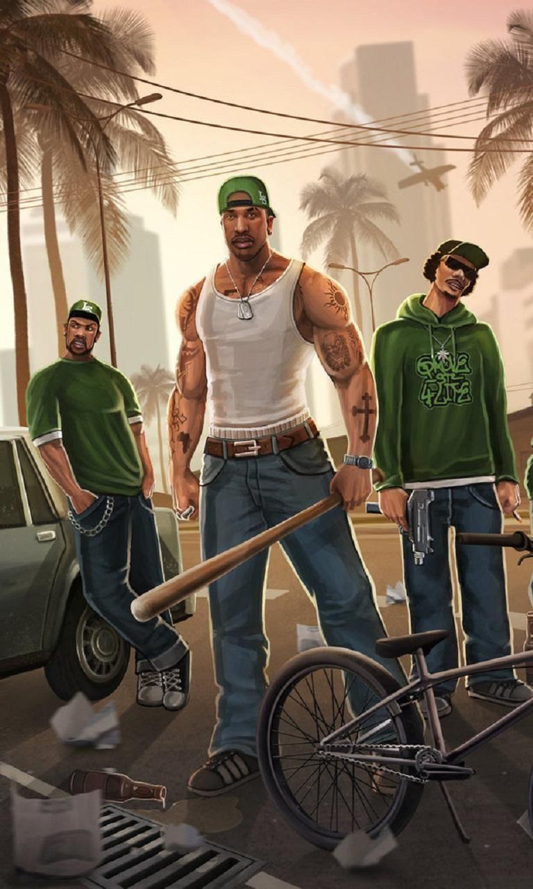 GTA San Andreas personaggi strada, 768x1280 Full HD Verticale, iPhone
