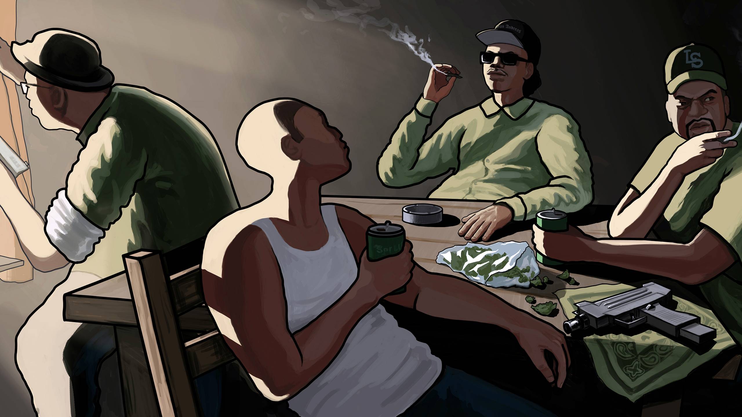 GTA San Andreas gangster scene, 2560x1440 2K QHD, PC
