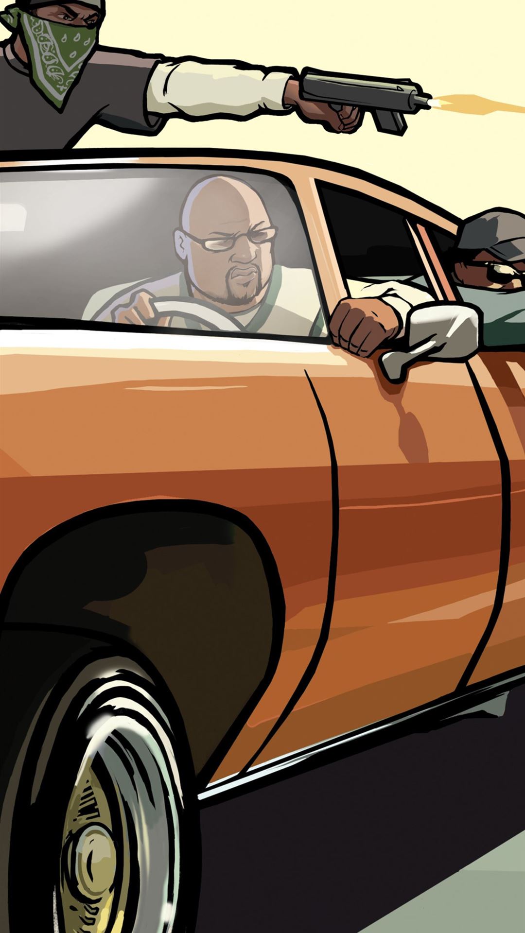 GTA San Andreas auto sparatoria, 1080x1920 Verticale, Mobile