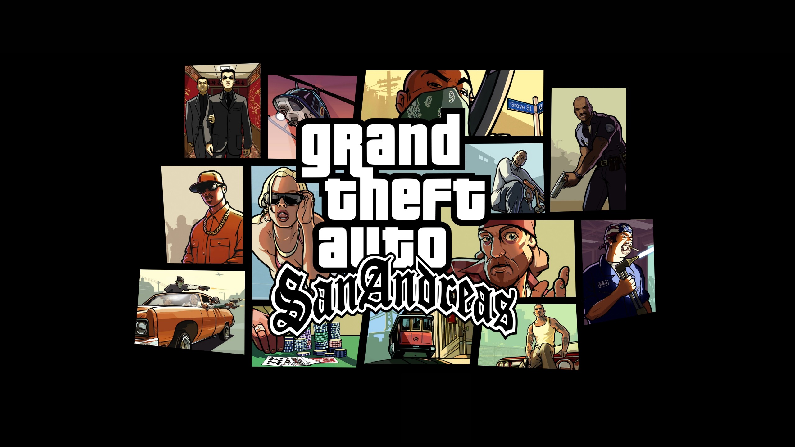 GTA San Andreas copertina personaggi, 2560x1440 2K QHD, PC
