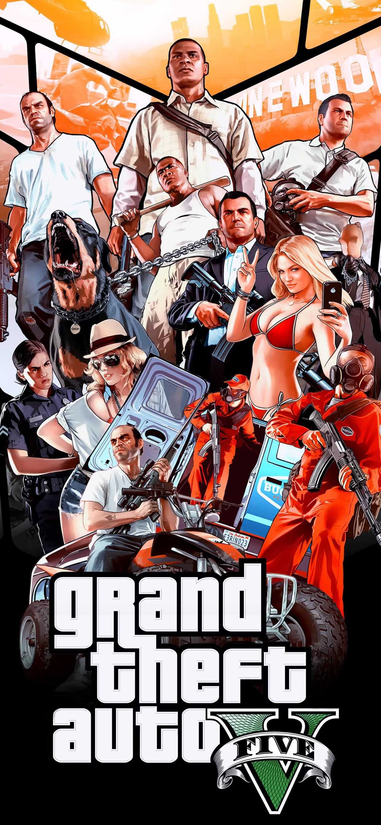 GTA V poster personaggi verticale, 1242x2688 Full HD Verticale, iPhone