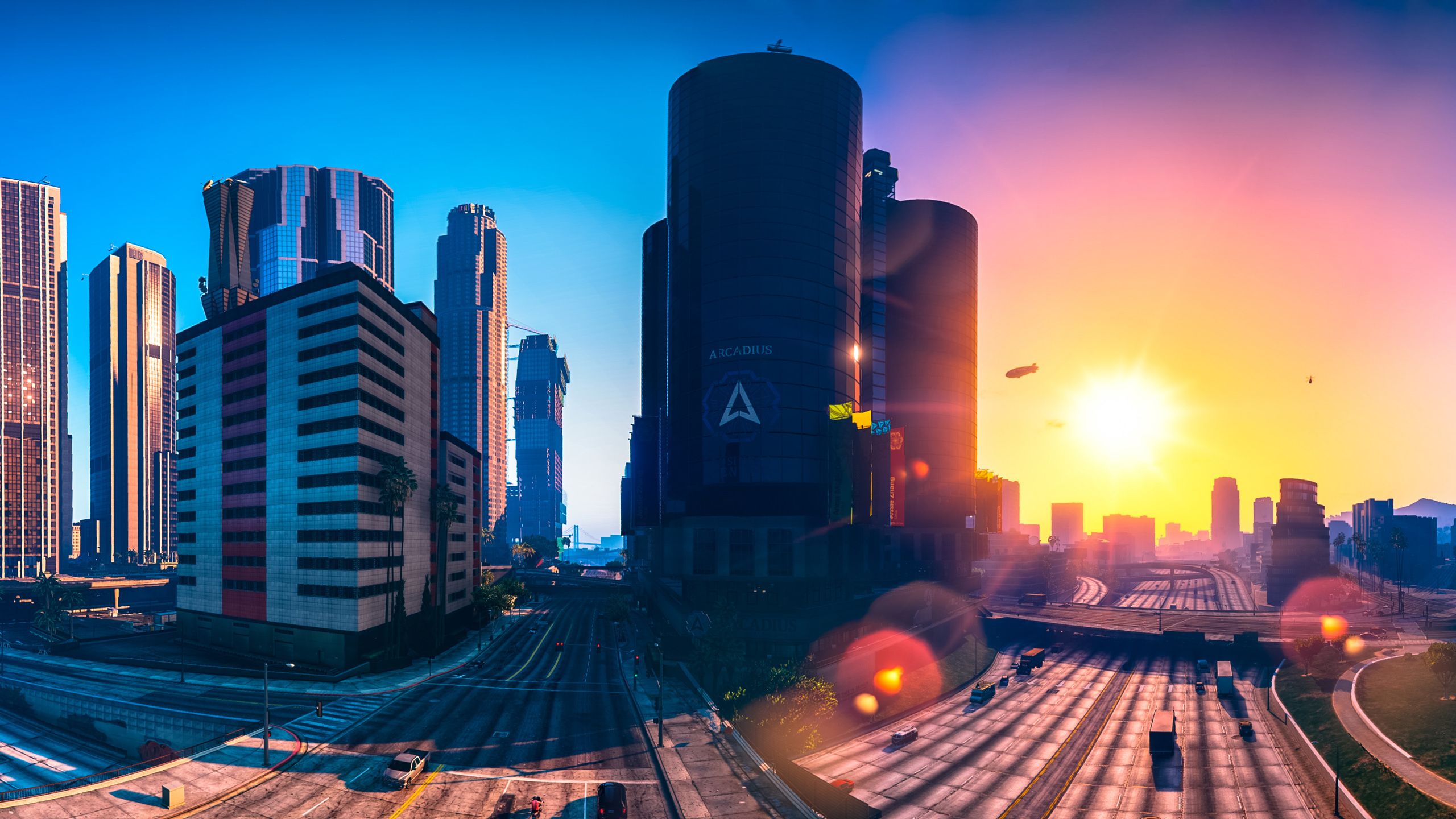 Los Santos grattacieli alba, 2560x1440 2K QHD, PC