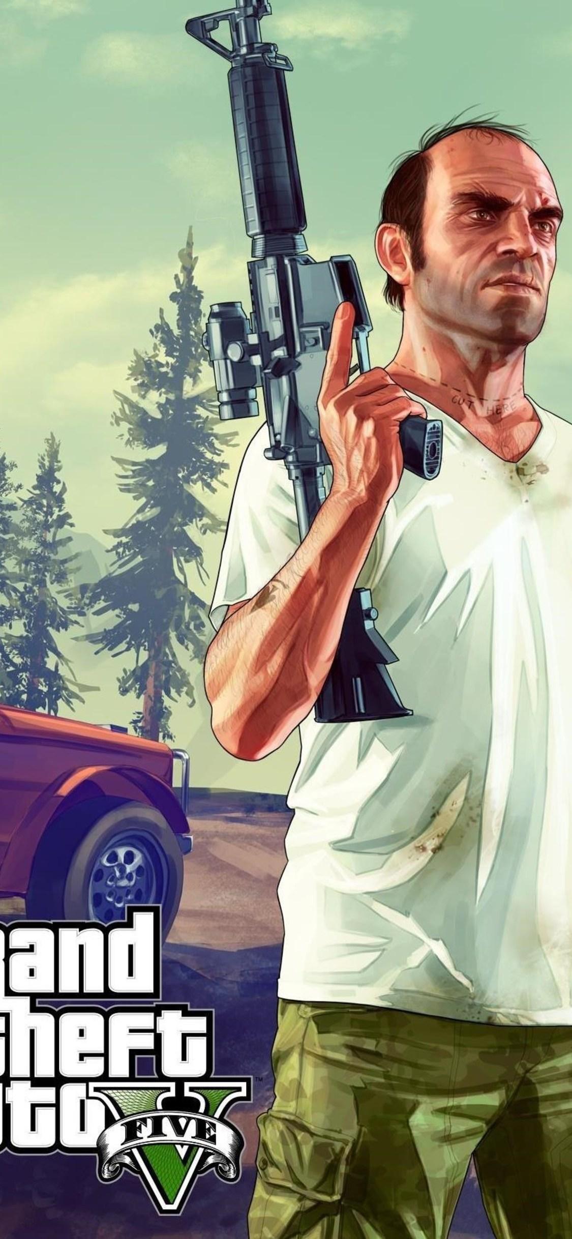 GTA V Trevor fucile bosco, 1125x2436 Full HD Verticale, Smartphone