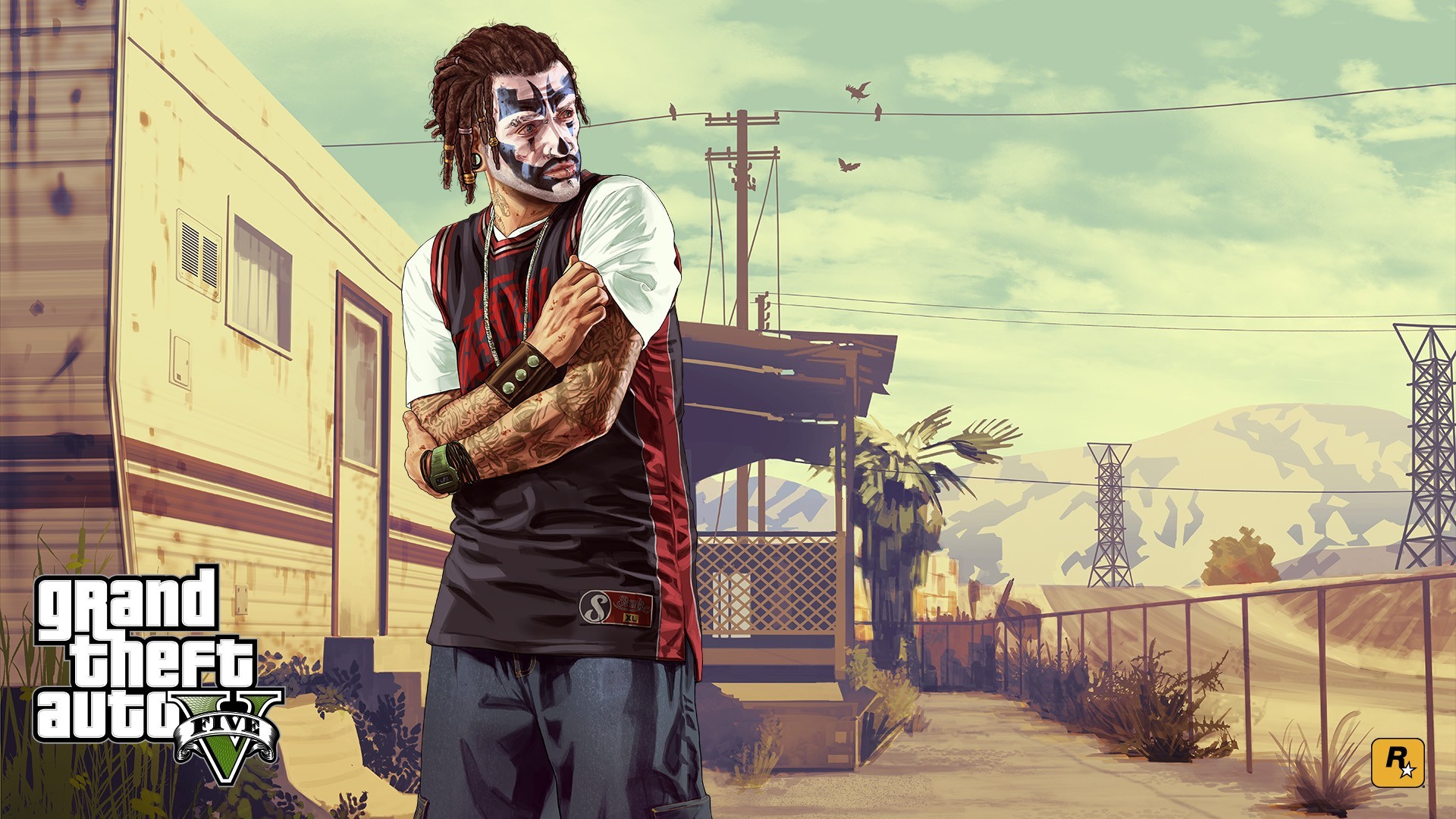 GTA V uomo maschera clown, 1920x1080 Full HD, Desktop