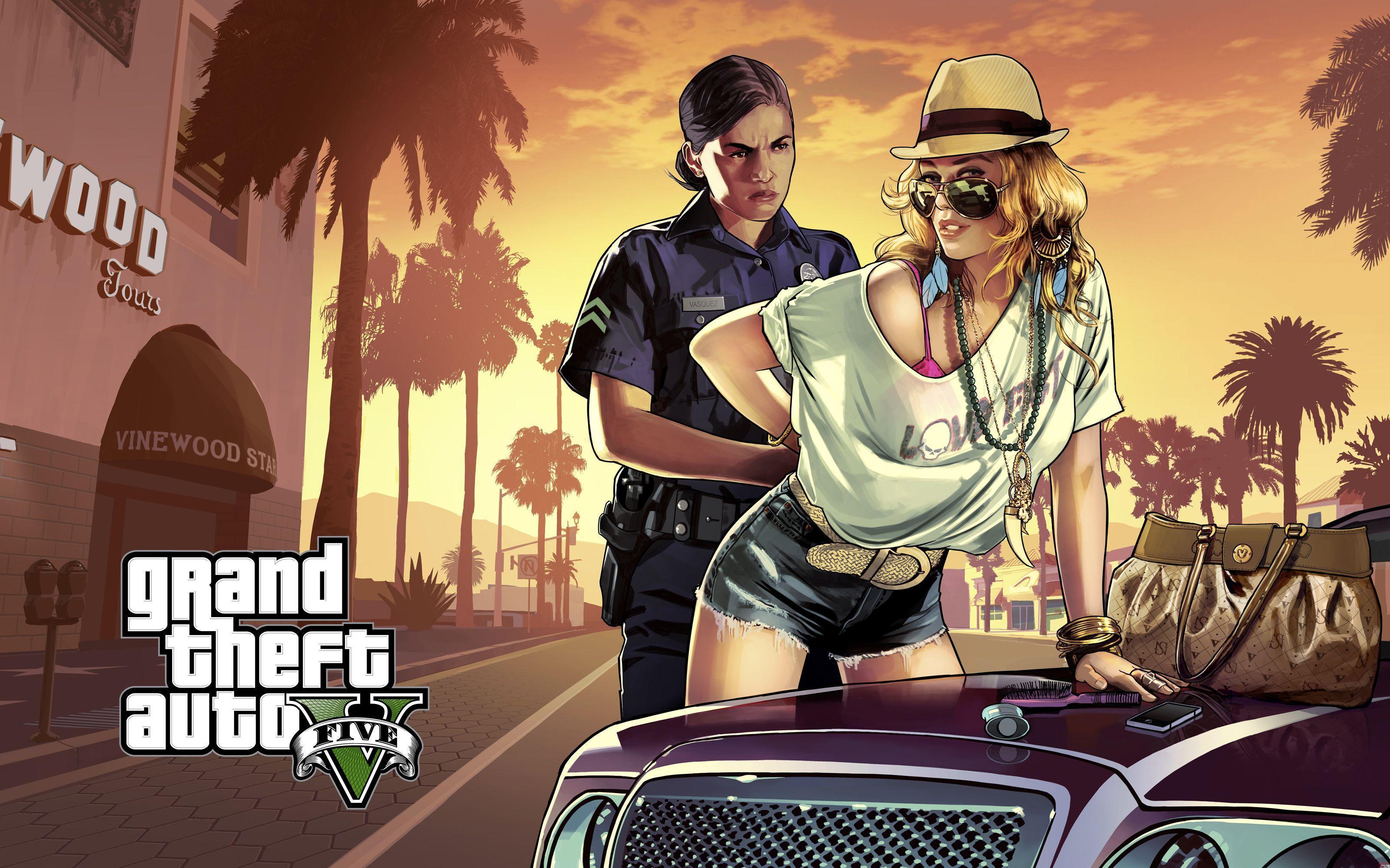 GTA V ragazza poliziotta arresto, Rockstar Games, 3200x2000 2K, PC