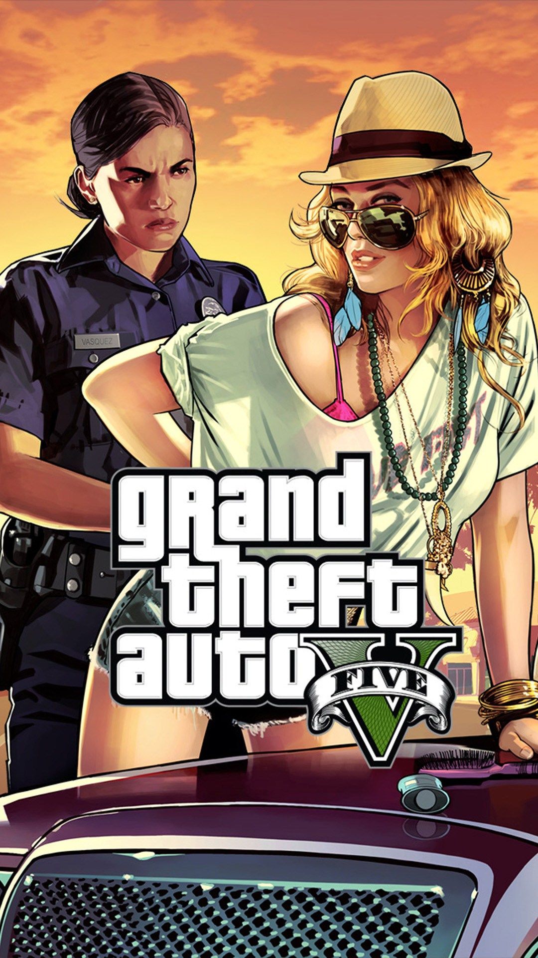 GTA V ragazza poliziotta arresto, 1080x1920 Full HD Verticale, Smartphone