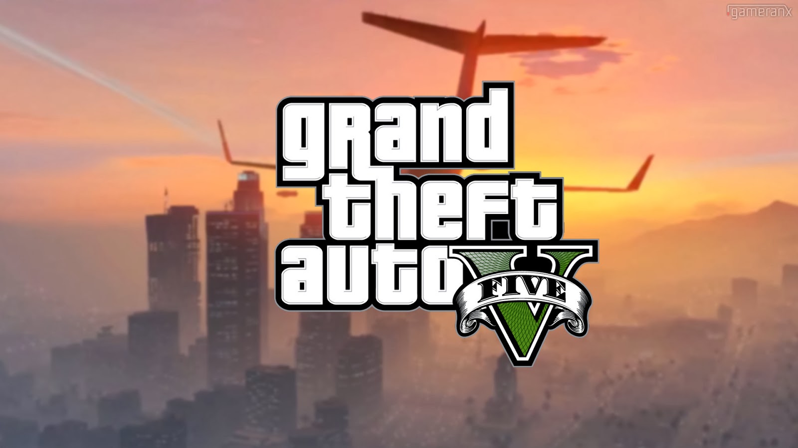 GTA V logo aliante tramonto, 1600x900 HD, PC