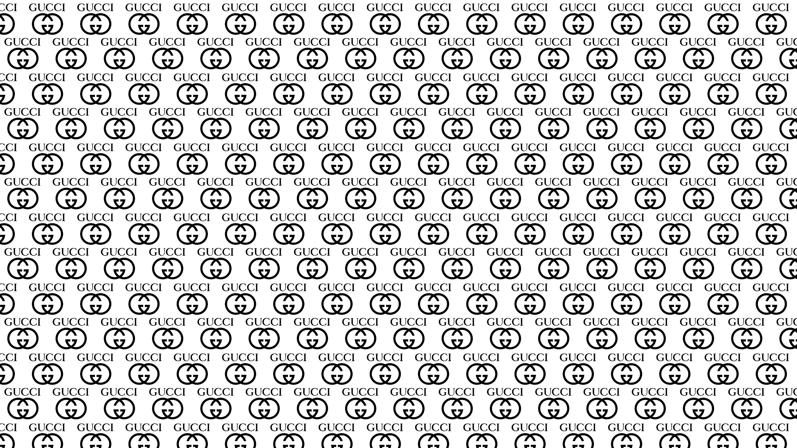 Pattern logo Gucci bianco, 2560x1440 QHD, Laptop