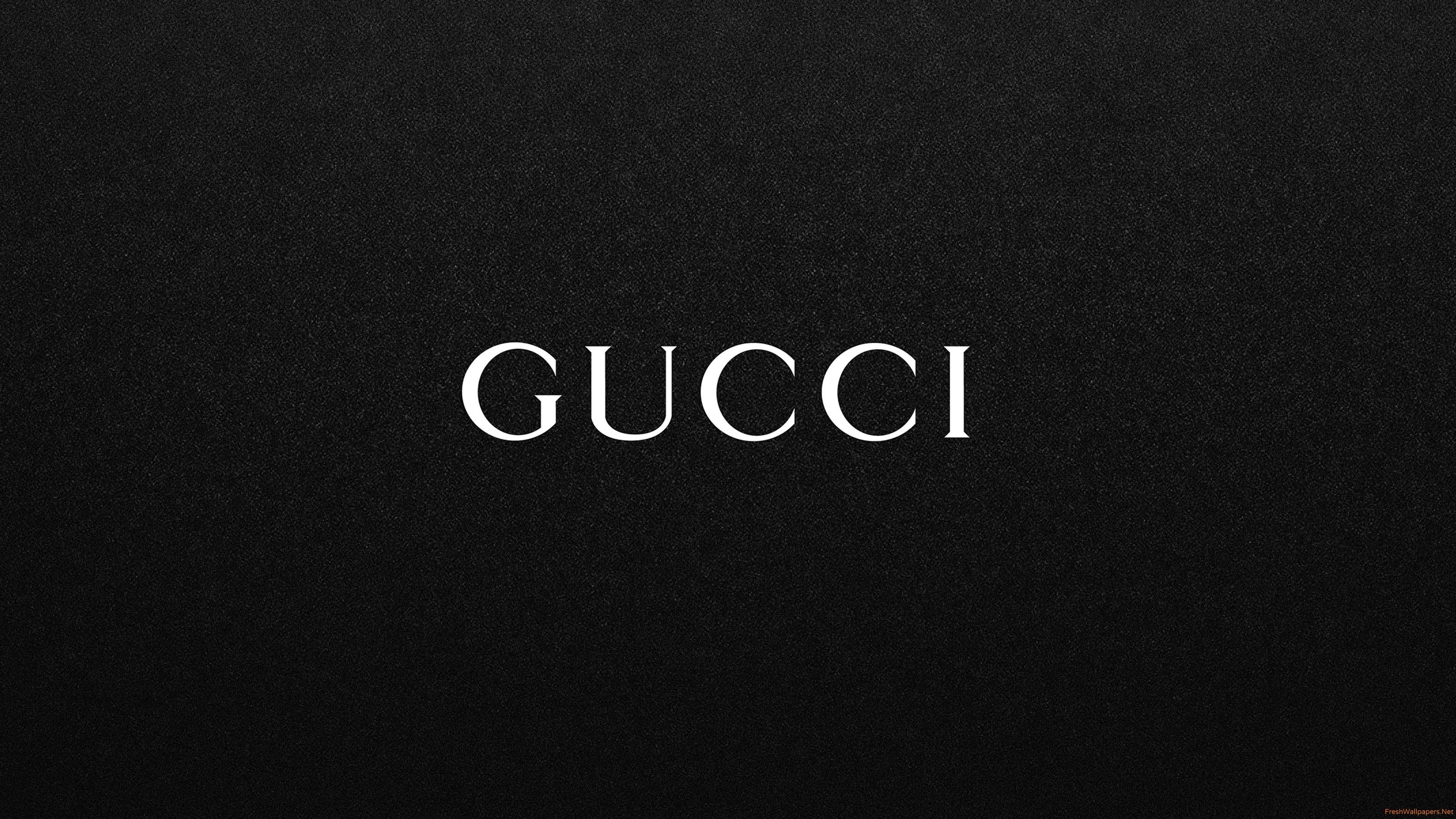 Logo Gucci bianco nero, 3840x2160 4K, Desktop 4K