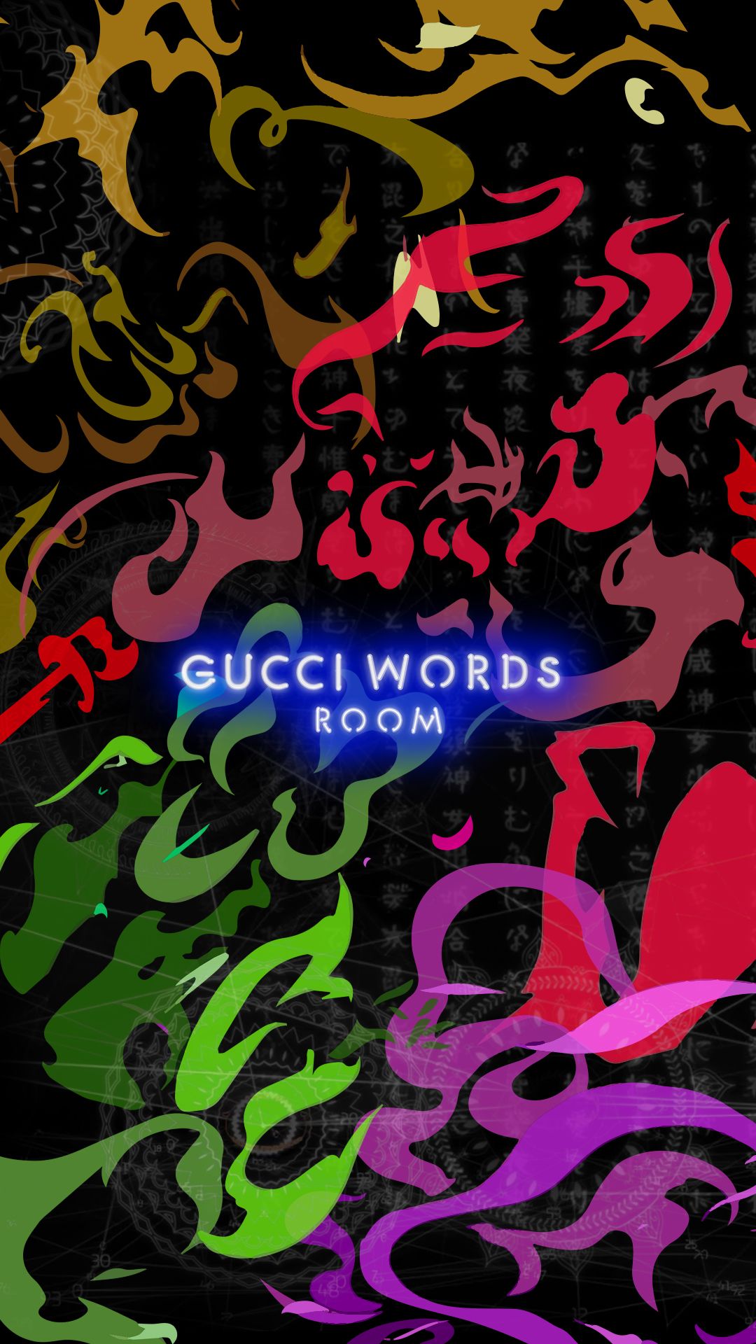 Logo Gucci serpente rose rosse, 720x1280 Verticale, Telefono