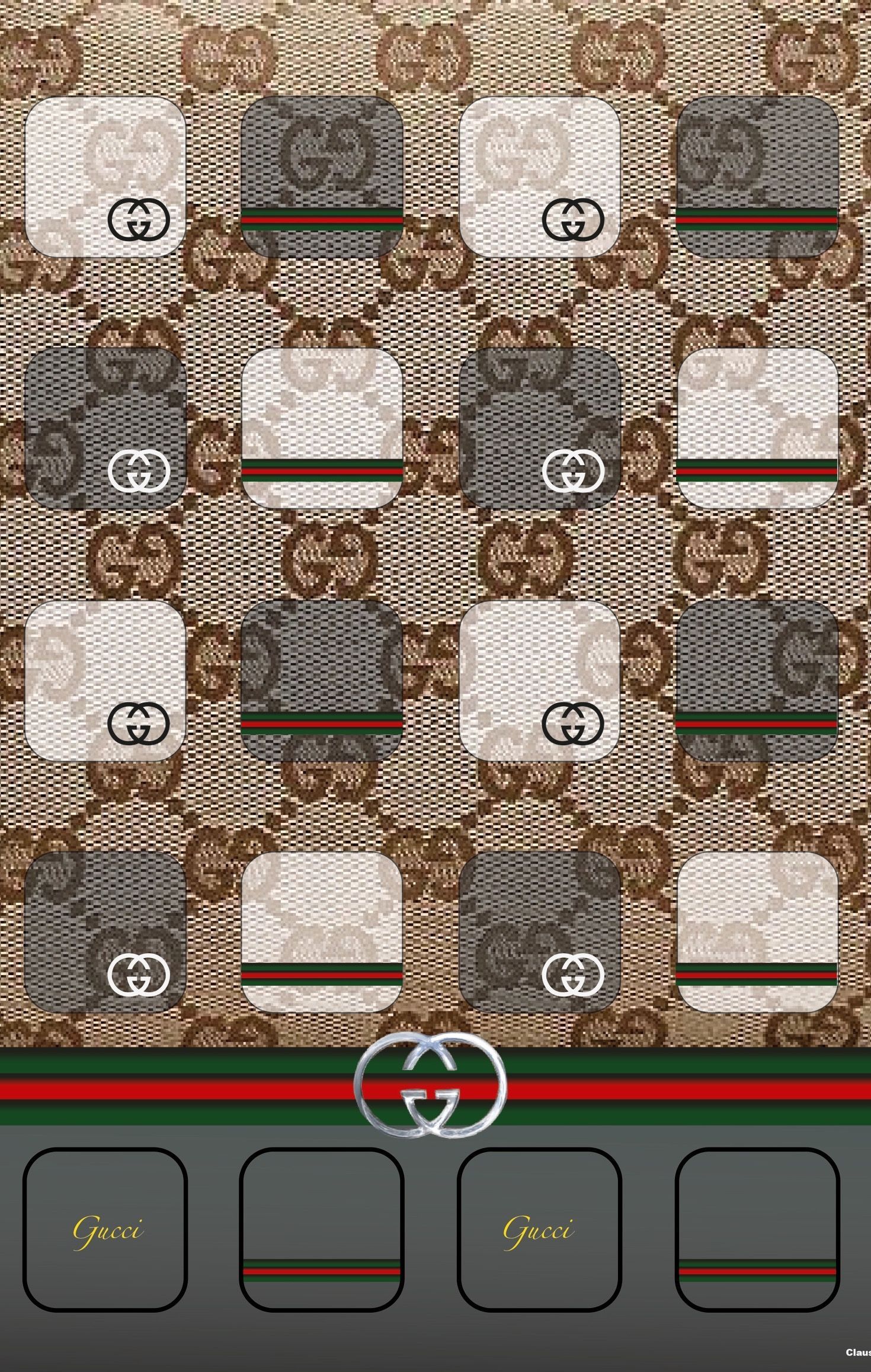 Pattern monogram marrone scuro, 1080x1920 Verticale, iPhone
