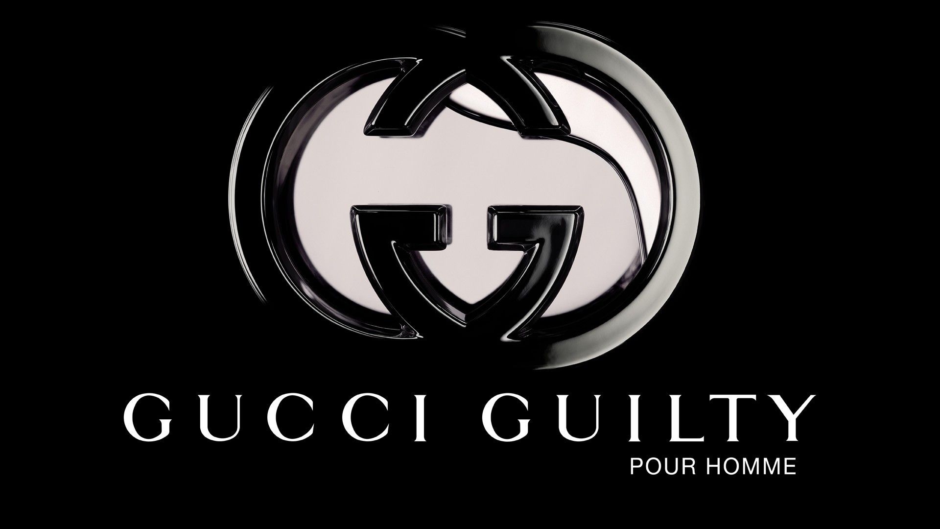 Logo Gucci Guilty nero, 1920x1080 Full HD 1080p, PC