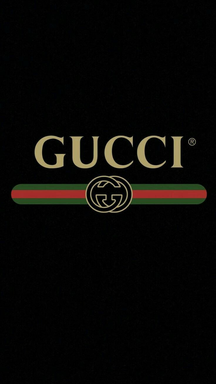 Logo Gucci sfondo nero, moda di lusso, 736x1307 Verticale, iPhone Pro Max