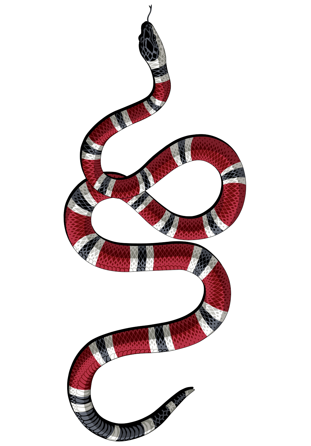 Serpente rosso nero bianco Gucci, italiana, 1000x1431 Full HD Verticale, Smartphone