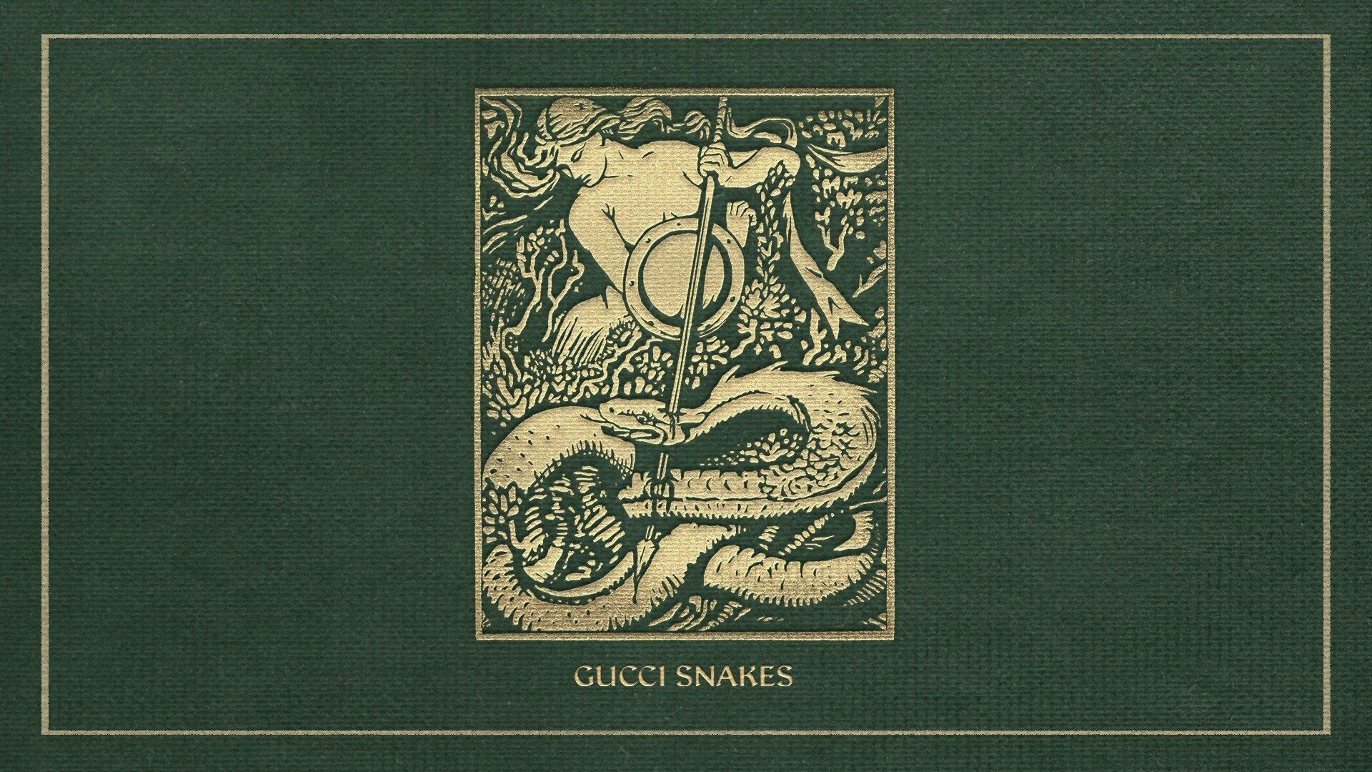 Logo serpente Gucci verde oro, moda di lusso, 1920x1080 Full HD, Desktop