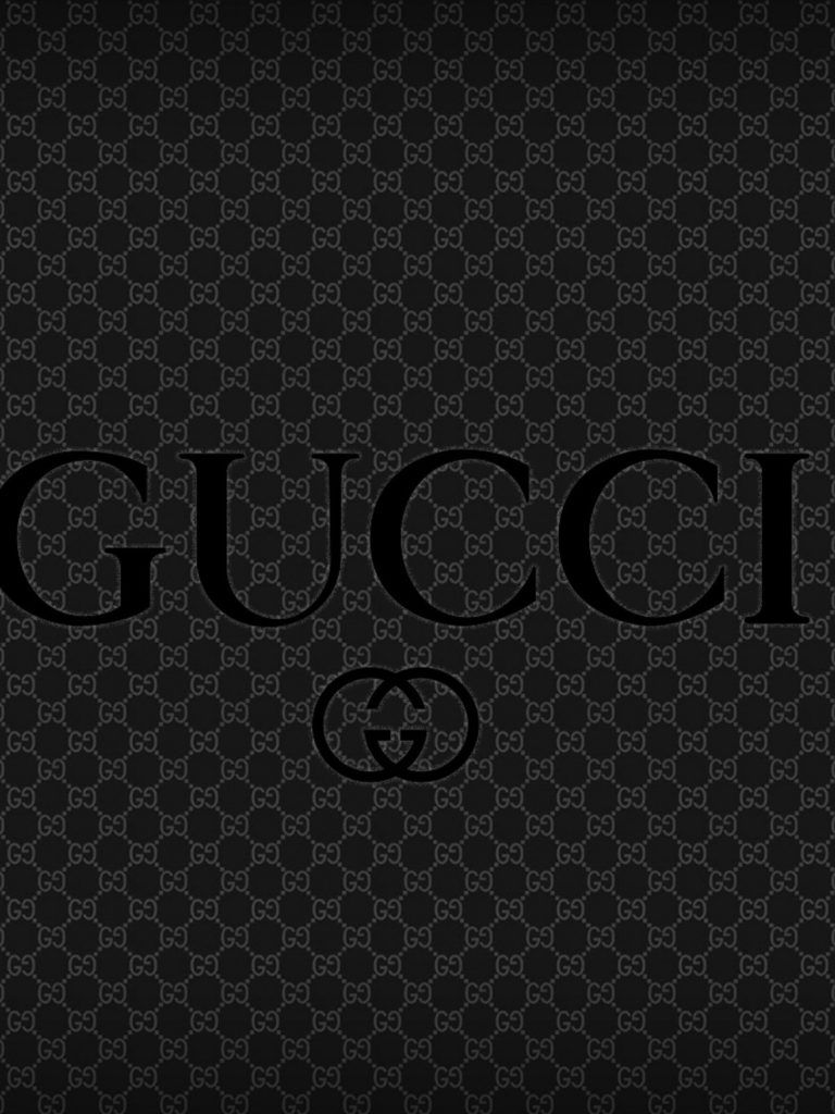 Logo Gucci nero pattern, 750x1334 Full HD Verticale, Smartphone
