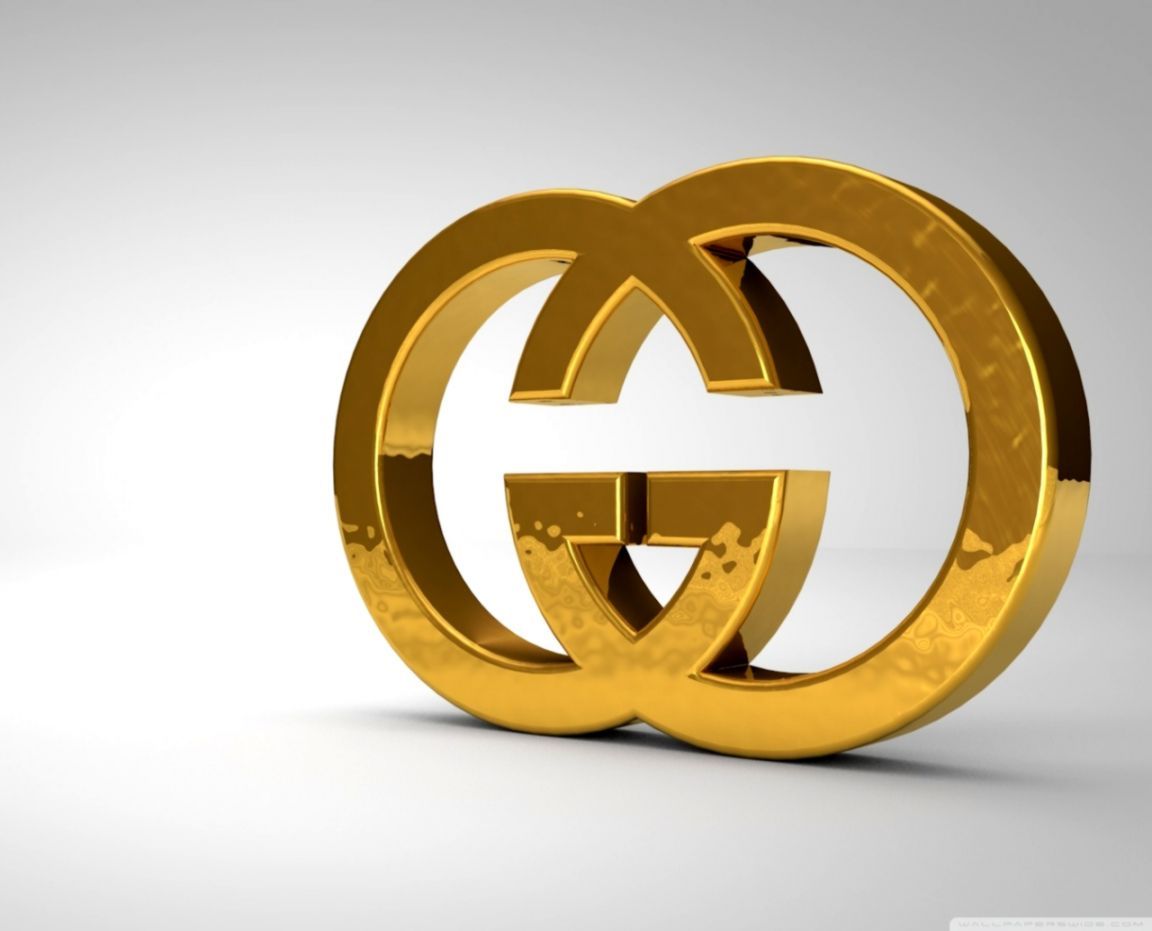 Logo Gucci oro 3D, italiana, 1152x931 HD, Laptop