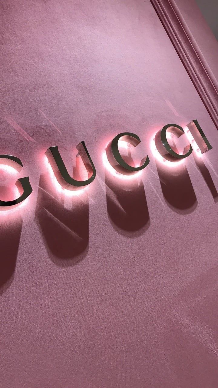 Logo Gucci rosa neon, 720x1280 Full HD Verticale, Realme