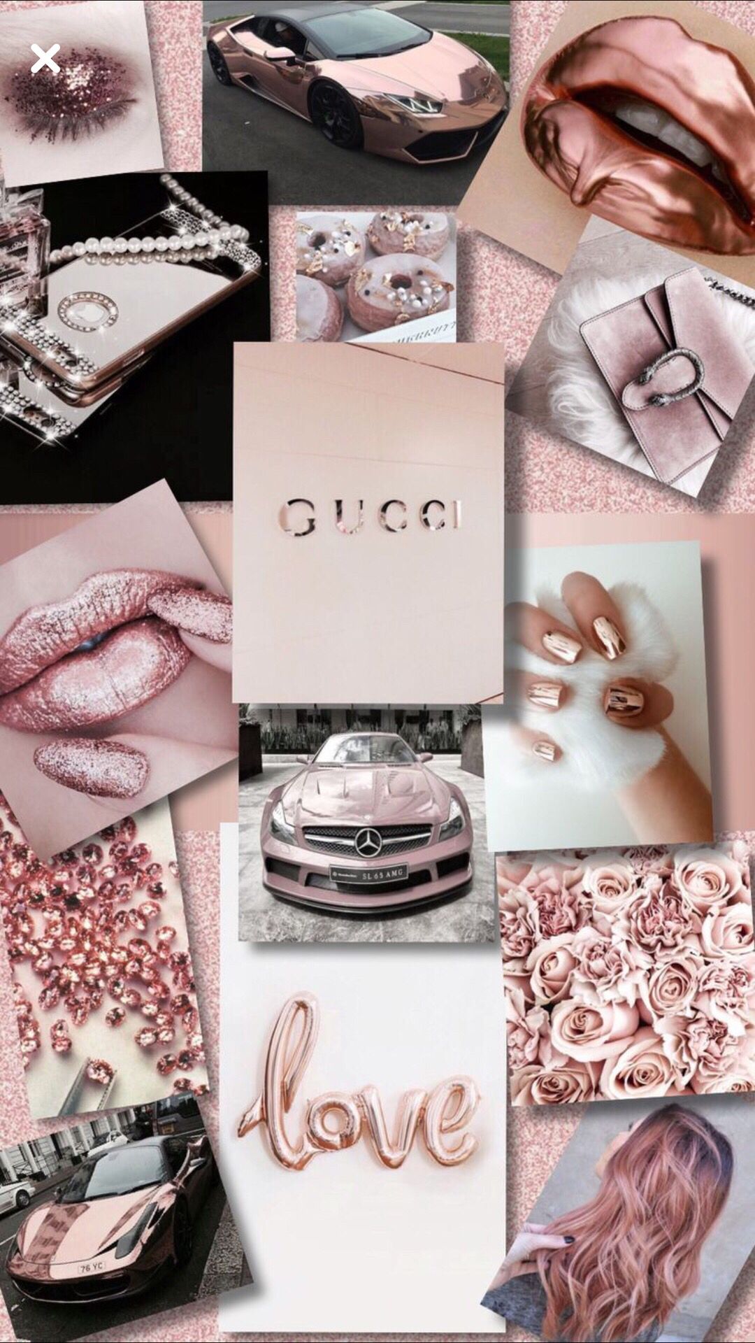 Collage Gucci rosa oro, 1080x1920 Verticale, Telefono