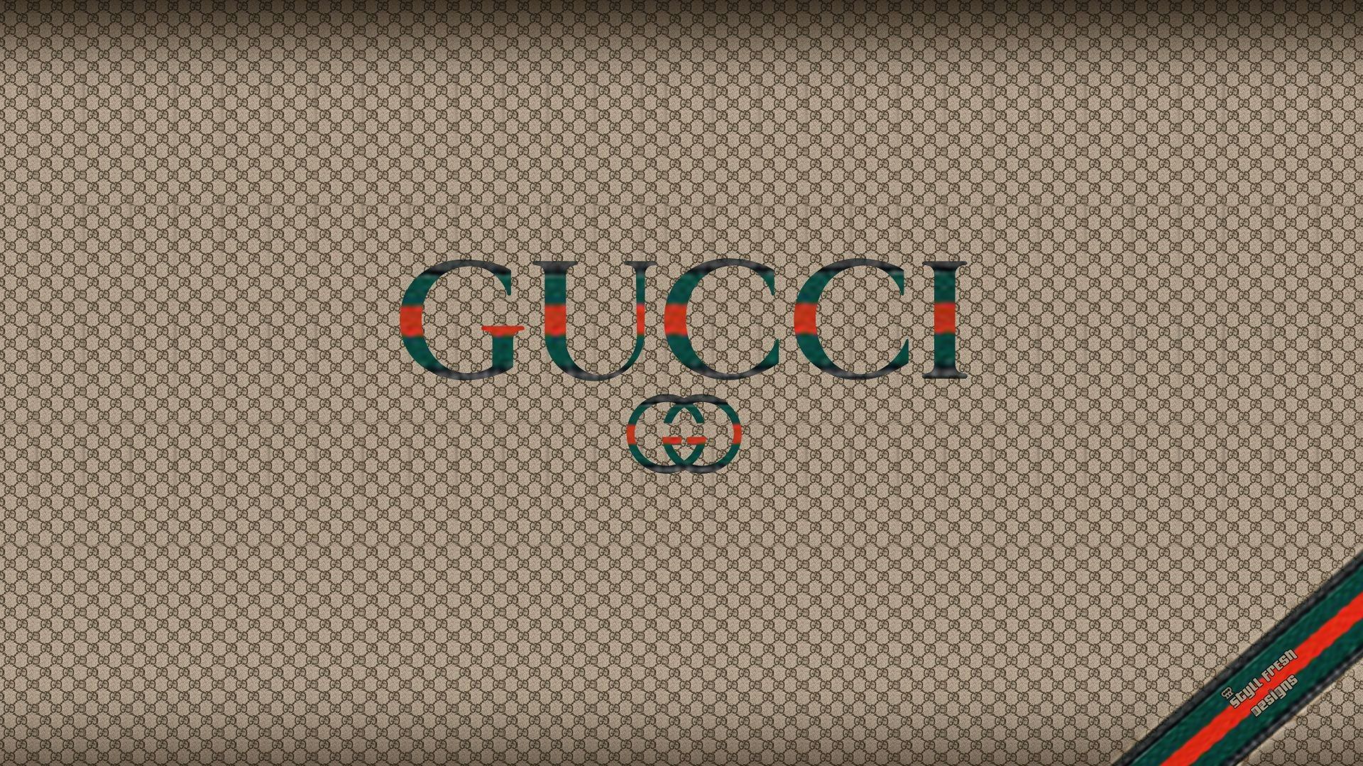 Logo Gucci beige monogramma, 1920x1080 Full HD 1080p, PC