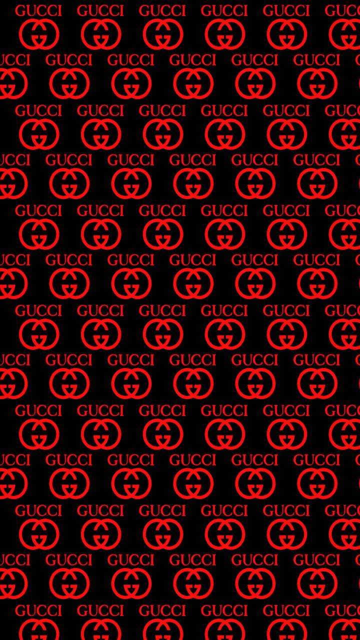 Logo Gucci rosso ripetuto, 720x1280 Full HD Verticale, Smartphone