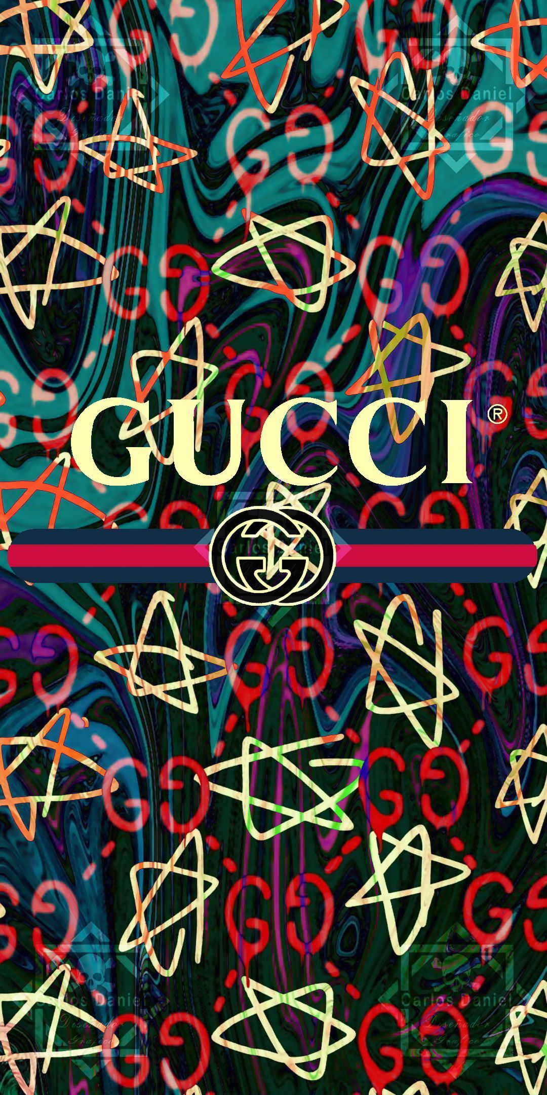 Logo Gucci oro nero, 2019x3783 Full HD Verticale, Realme