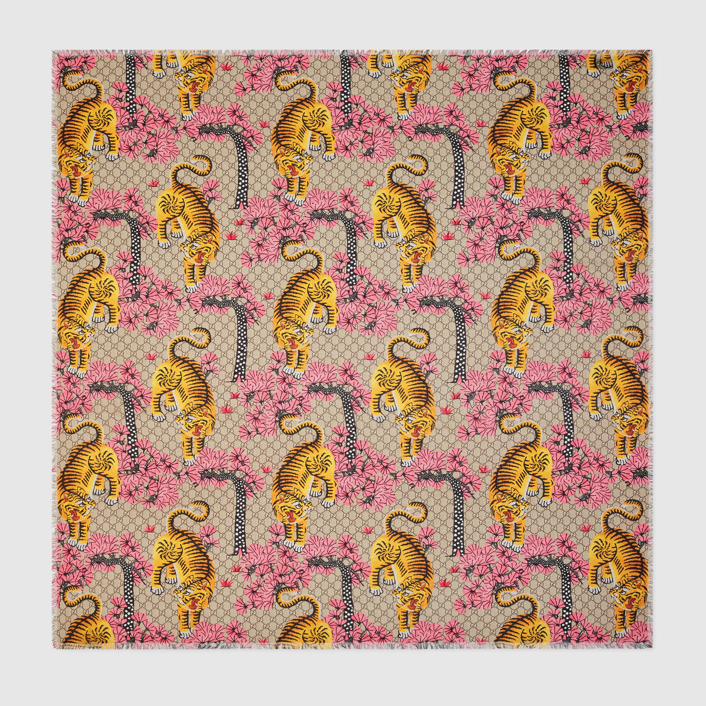 Tigri ruggenti pattern Gucci, 1000x1000 HD, PC