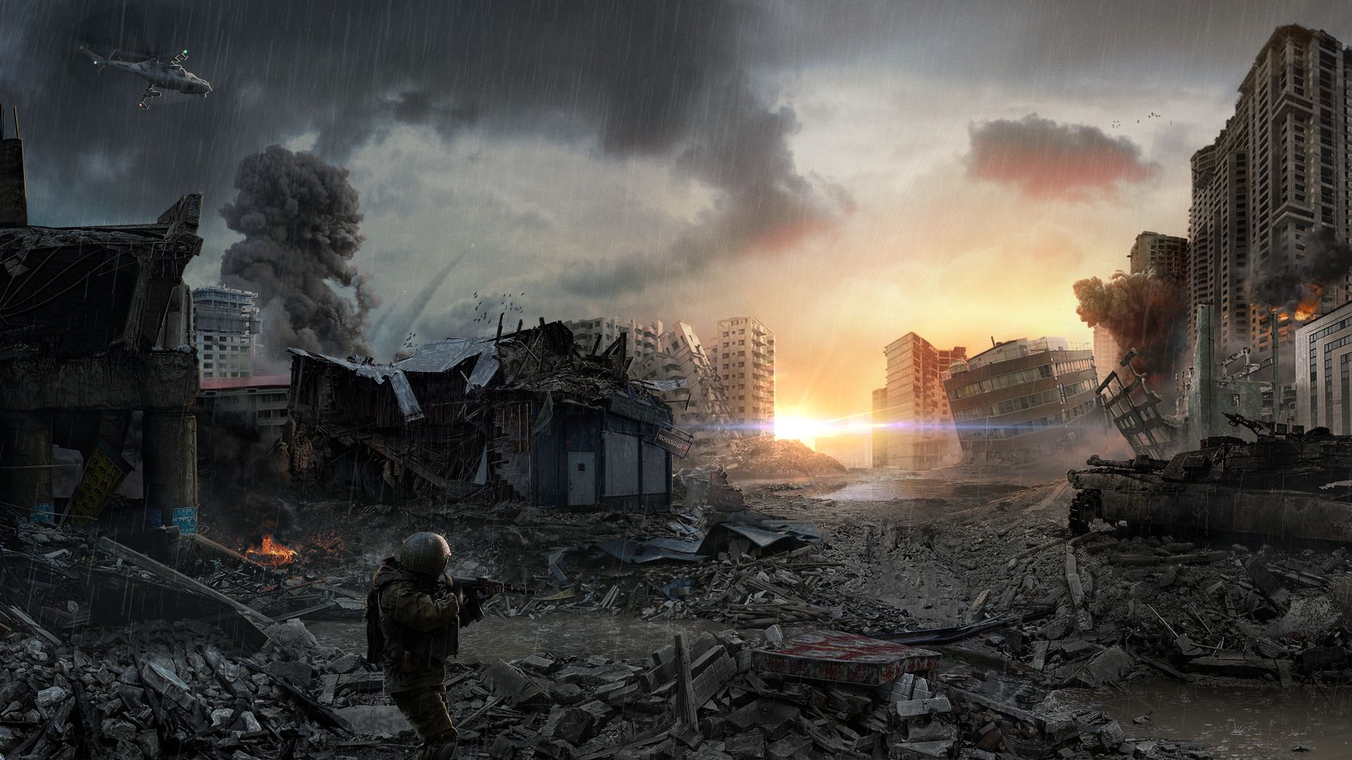 Città distrutta in guerra, 1920x1080 Full HD 1080p, Laptop