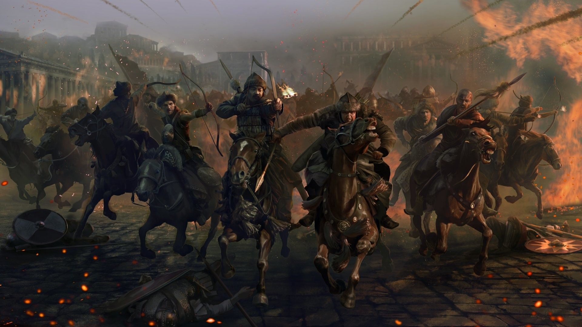 Guerrieri a cavallo battaglia, 1920x1080 1080p, PC