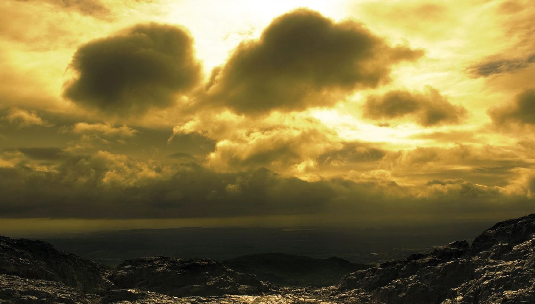 Cielo drammatico nuvole dorate, 1748x992 HD, Desktop