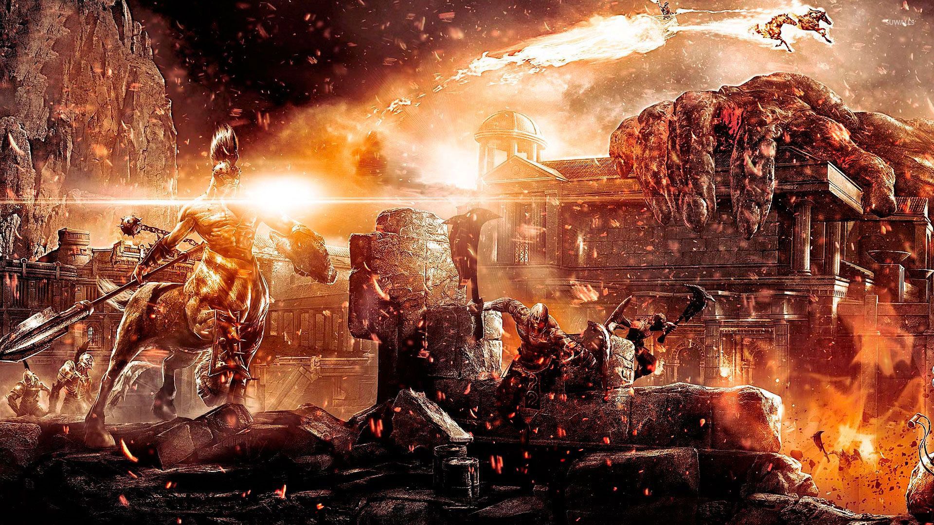 God of War scena di battaglia, Kratos, 1920x1080 Full HD 1080p, Desktop