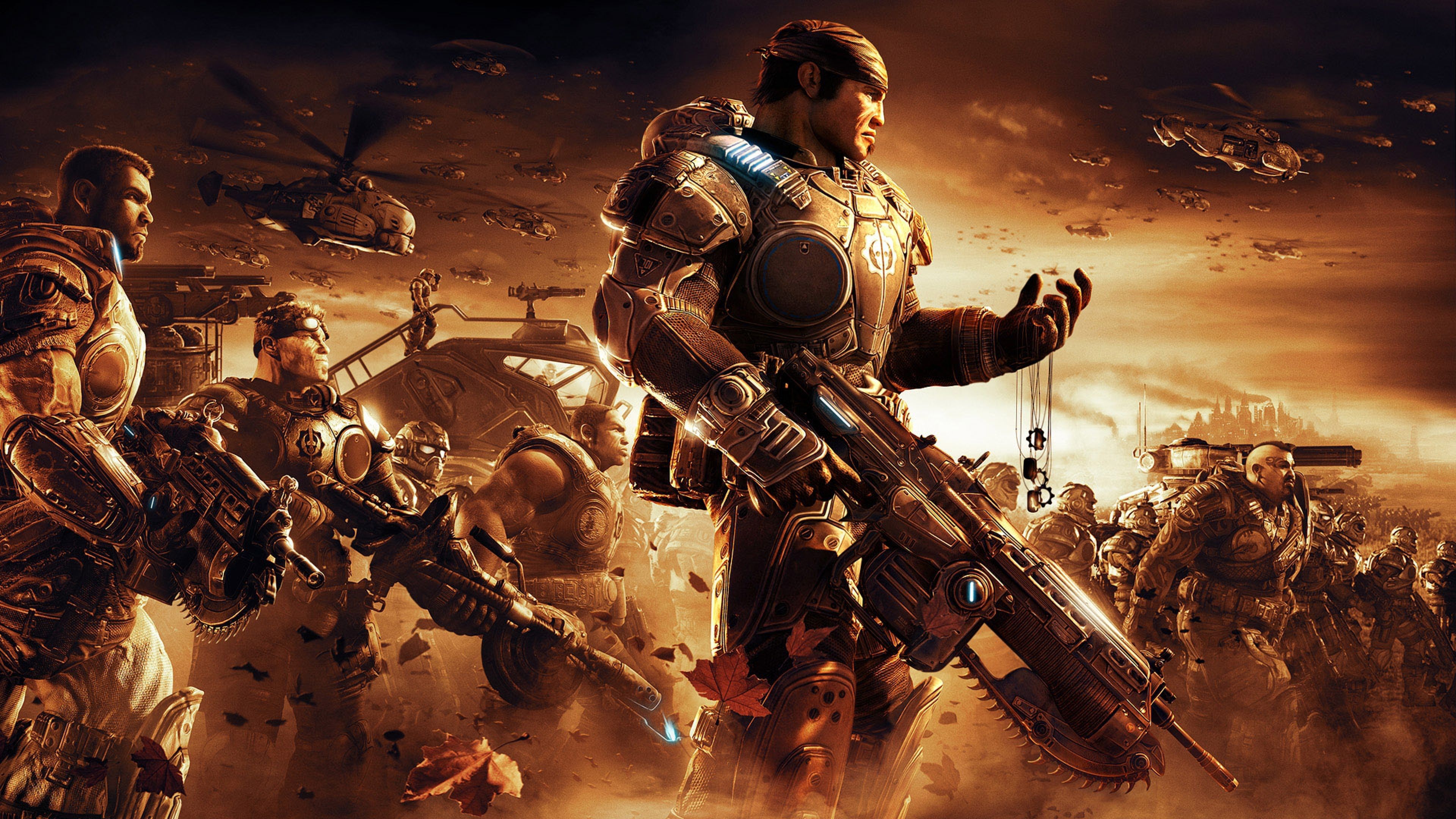 Gears of War soldati armati, 3840x2160 Ultra HD, Monitor 4K