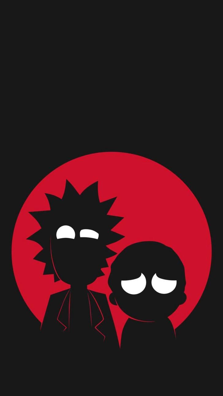 Rick e Morty silhouette rossa, 728x1294 Full HD Verticale, Google Pixel