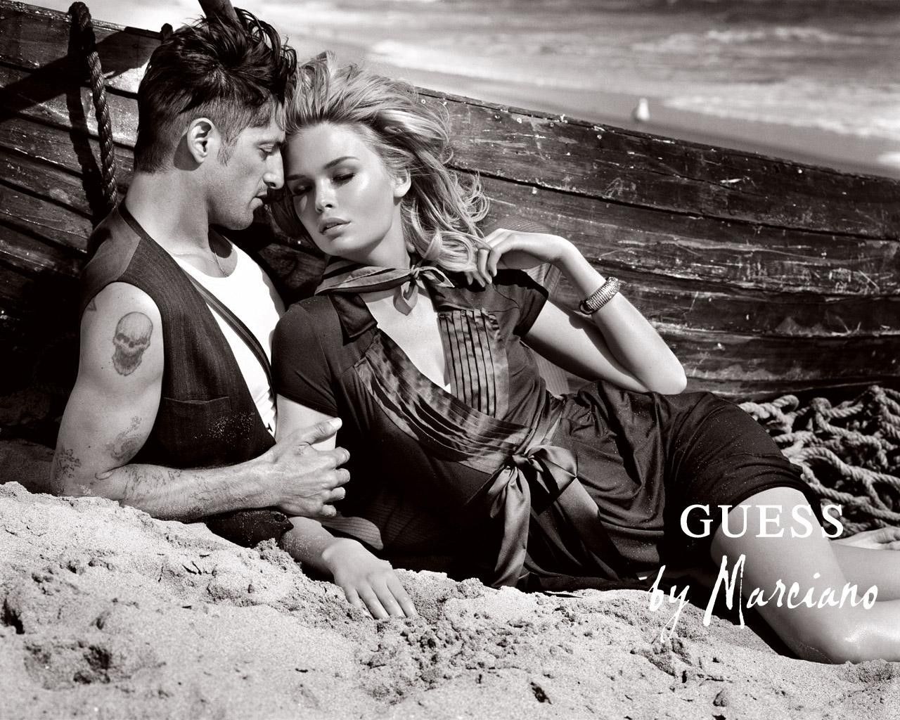 Guess by Marciano, coppia spiaggia, 1280x1024 HD, Desktop