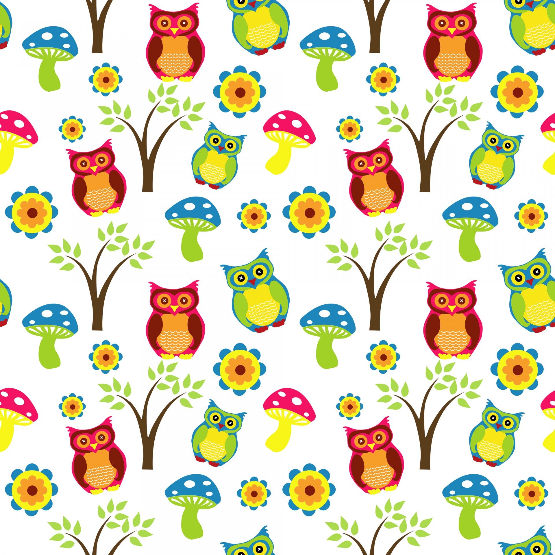 Gufi colorati pattern carino, 1920x1920 Full HD+, PC