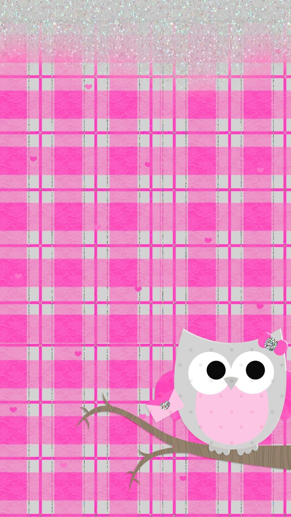 Gufo rosa su ramo, 1152x2048 Verticale, Mobile