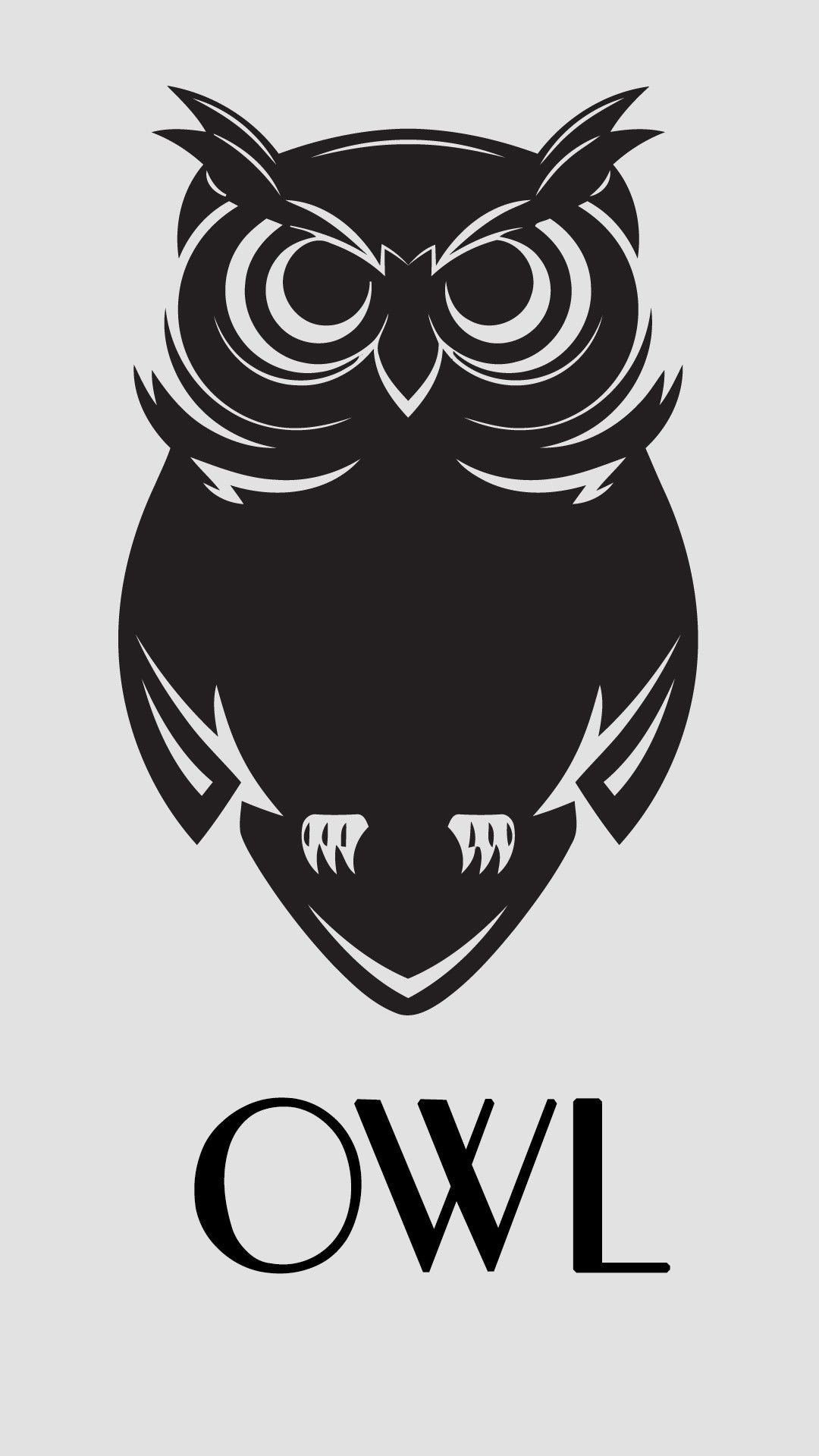 Gufo nero silhouette minimalista, 1080x1920 Full HD Verticale, iPhone