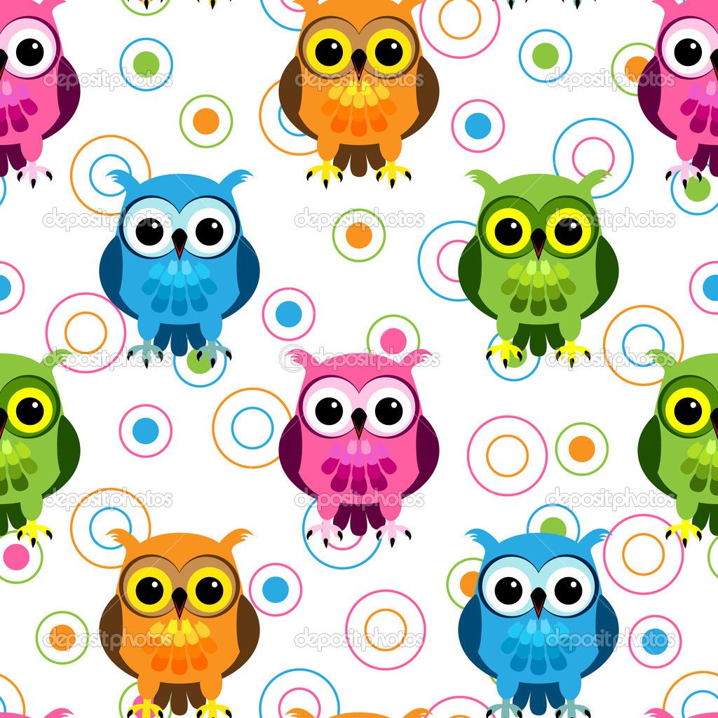 Gufi colorati pattern cerchi, 1024x1024 HD, iMac
