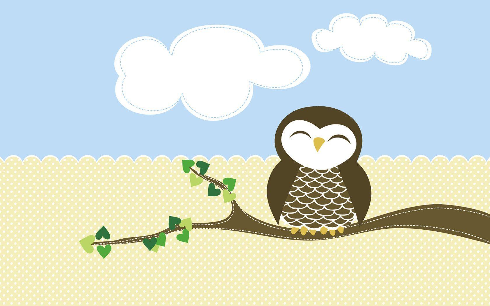 Gufo carino su ramo, 1680x1050 HD Ready, Laptop