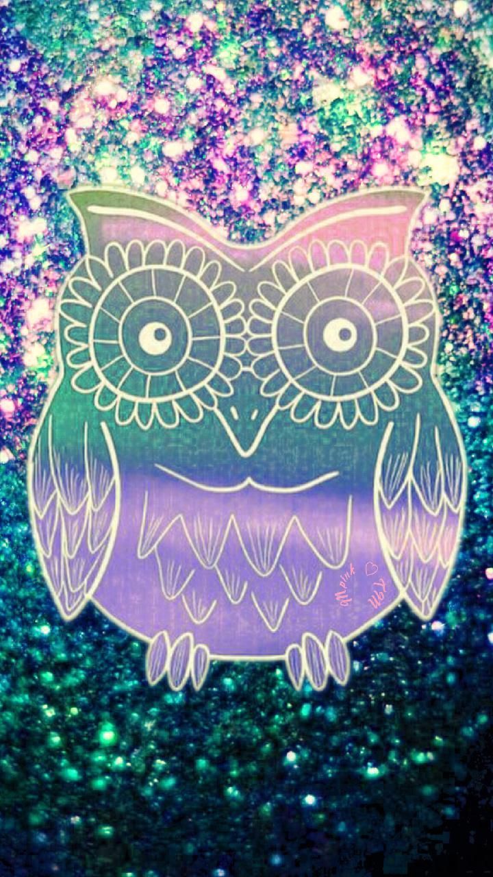 Gufo colorato glitter galassia, 720x1280 Full HD Verticale, iPhone