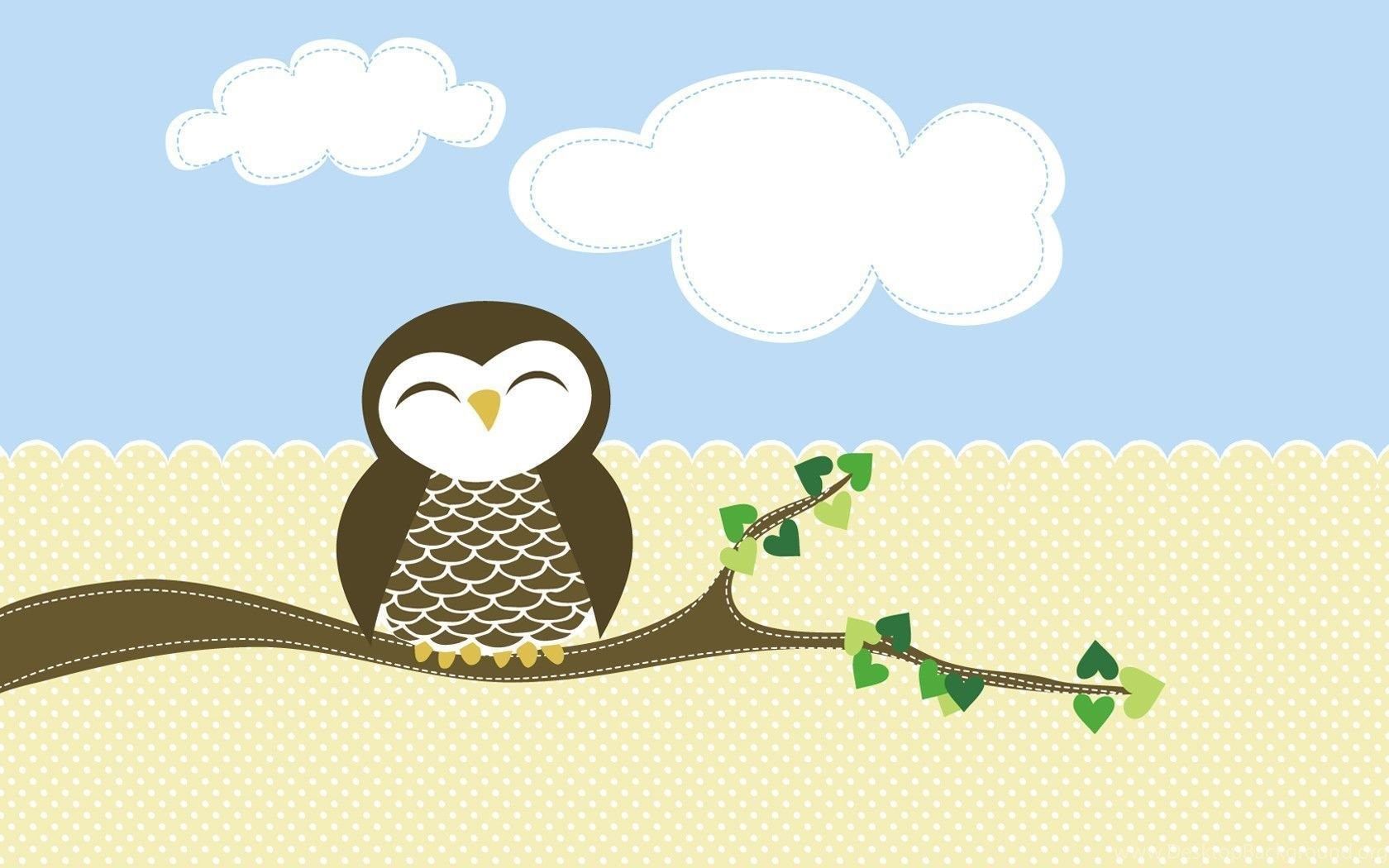 Gufo carino su ramo, 1680x1050 HD, Desktop
