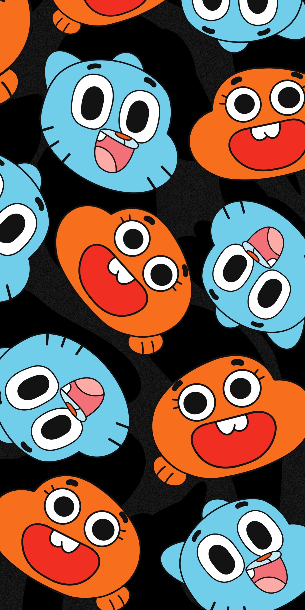 Gumball Darwin facce pattern, 1280x2560 Verticale, Telefono